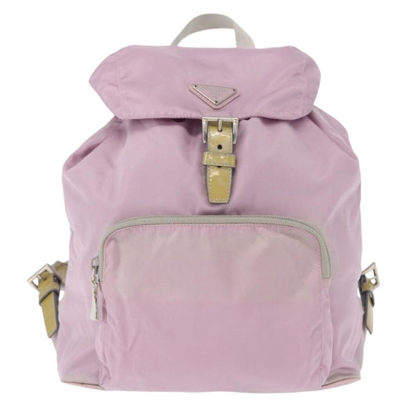 PRADA Backpack Nylon Pink Silver Auth 155946