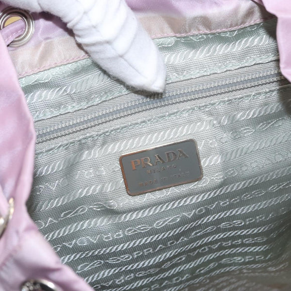 PRADA Backpack Nylon Pink Silver Auth 155946