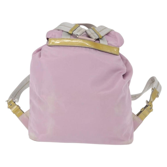PRADA Backpack Nylon Pink Silver Auth 155946