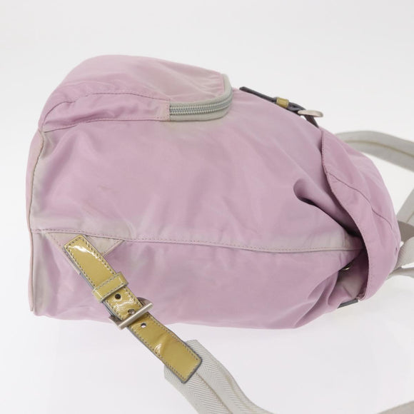 PRADA Backpack Nylon Pink Silver Auth 155946