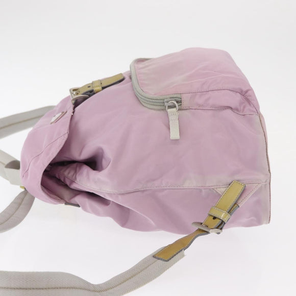 PRADA Backpack Nylon Pink Silver Auth 155946