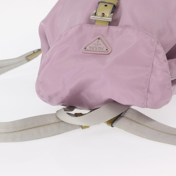PRADA Backpack Nylon Pink Silver Auth 155946