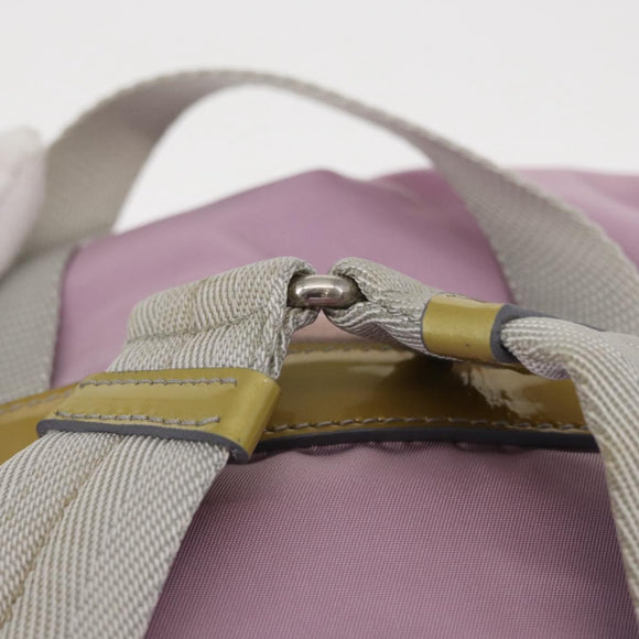 PRADA Backpack Nylon Pink Silver Auth 155946
