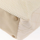 CHANEL Chain Tote Bag No5 Canvas Beige Silver CC Auth 155949-13