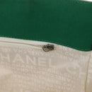 CHANEL Chain Tote Bag No5 Canvas Beige Silver CC Auth 155949-19