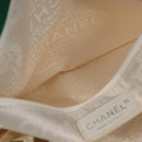 CHANEL Chain Tote Bag No5 Canvas Beige Silver CC Auth 155949-20