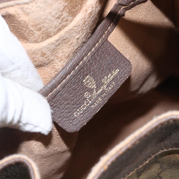 GUCCI GG Supreme Web Sherry Line Bag PVC Beige Gold 164 02 034 Auth 155951