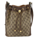 GUCCI GG Supreme Web Sherry Line Bag PVC Beige Gold 164 02 034 Auth 155951-2