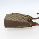 GUCCI GG Supreme Web Sherry Line Bag PVC Beige Gold 164 02 034 Auth 155951-5