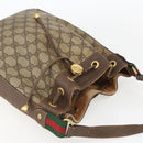 GUCCI GG Supreme Web Sherry Line Bag PVC Beige Gold 164 02 034 Auth 155951-6