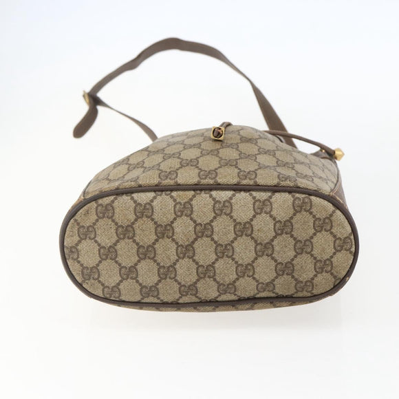 GUCCI GG Supreme Web Sherry Line Bag PVC Beige Gold 164 02 034 Auth 155951