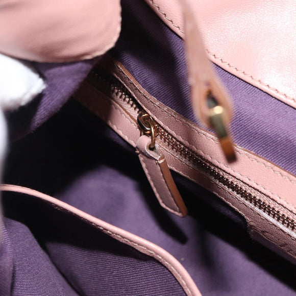 BVLGARI Chandra Shoulder Bag Leather Pink Gold Auth 155952