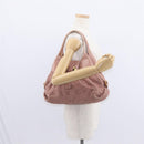 BVLGARI Chandra Shoulder Bag Leather Pink Gold Auth 155952-23