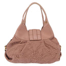 BVLGARI Chandra Shoulder Bag Leather Pink Gold Auth 155952-3