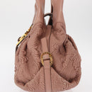 BVLGARI Chandra Shoulder Bag Leather Pink Gold Auth 155952-4