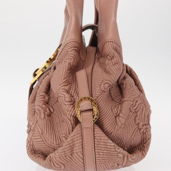 BVLGARI Chandra Shoulder Bag Leather Pink Gold Auth 155952