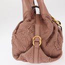 BVLGARI Chandra Shoulder Bag Leather Pink Gold Auth 155952-5