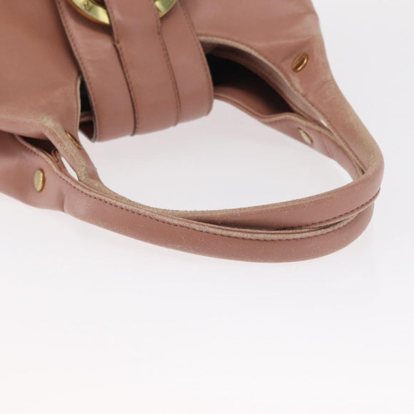 BVLGARI Chandra Shoulder Bag Leather Pink Gold Auth 155952