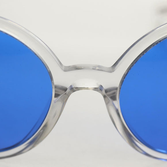 CHANEL Sunglasses plastic Blue CC Auth 155953M