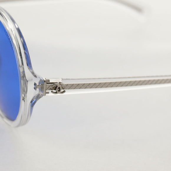 CHANEL Sunglasses plastic Blue CC Auth 155953M