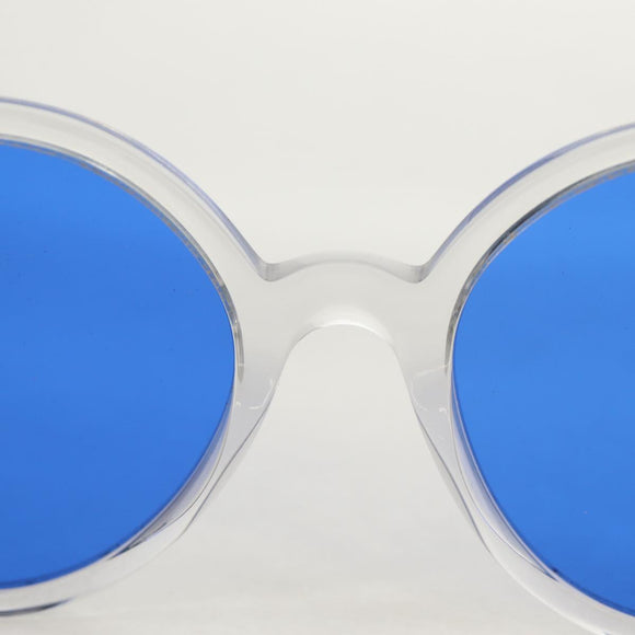 CHANEL Sunglasses plastic Blue CC Auth 155953M