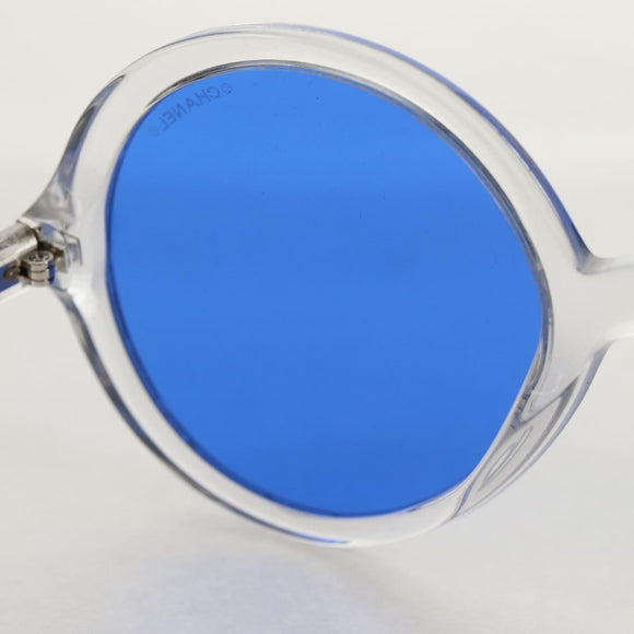 CHANEL Sunglasses plastic Blue CC Auth 155953M