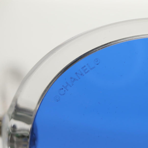 CHANEL Sunglasses plastic Blue CC Auth 155953M