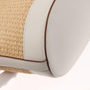 PRADA Shoulder Bag Saffiano leather Raffia Beige Gold Auth 155954SAM-15