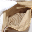 PRADA Shoulder Bag Saffiano leather Raffia Beige Gold Auth 155954SAM-24