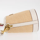 PRADA Shoulder Bag Saffiano leather Raffia Beige Gold Auth 155954SAM-5