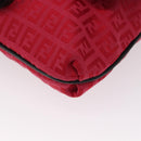 FENDI Zucchino Canvas Schultertasche Rot Silber Original 155957V-14