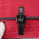 FENDI Zucchino Canvas Schultertasche Rot Silber Original 155957V-17