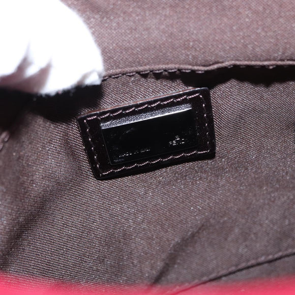 FENDI Zucchino Canvas Schultertasche Rot Silber Original 155957V