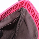 FENDI Zucchino Canvas Schultertasche Rot Silber Original 155957V-20