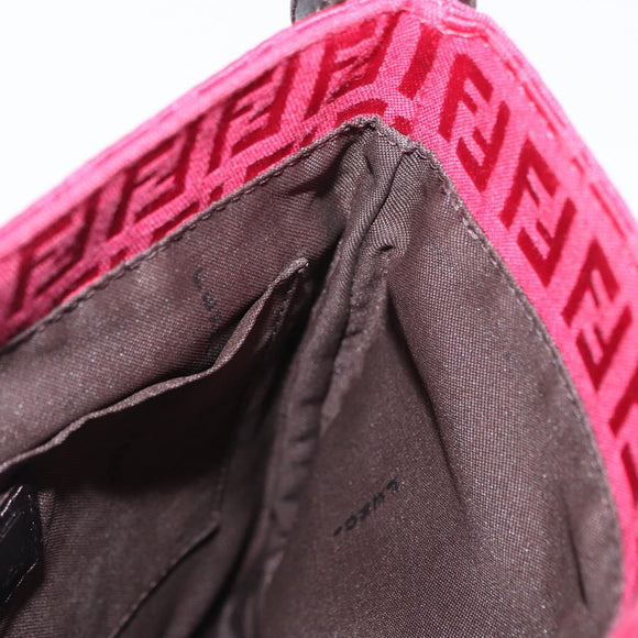FENDI Zucchino Canvas Schultertasche Rot Silber Original 155957V