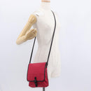 FENDI Zucchino Canvas Schultertasche Rot Silber Original 155957V-23