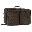 FENDI Carry Case Zucca Canvas Trunk Black Brown Auth 155959SAV-1