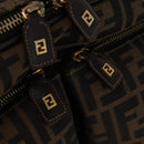 FENDI Carry Case Zucca Canvas Trunk Black Brown Auth 155959SAV-21