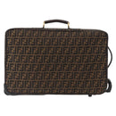 FENDI Carry Case Zucca Canvas Trunk Black Brown Auth 155959SAV-2