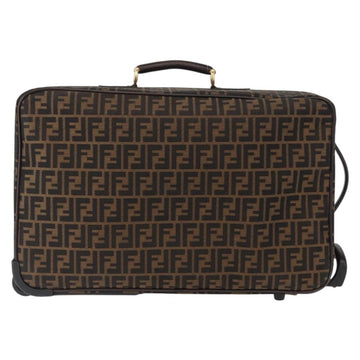 FENDI Carry Case Zucca Canvas Trunk Black Brown Auth 155959SAV - 0