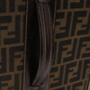 FENDI Carry Case Zucca Canvas Trunk Black Brown Auth 155959SAV-7