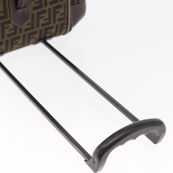 FENDI Carry Case Zucca Canvas Trunk Black Brown Auth 155959SAV