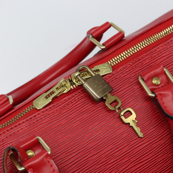 LOUIS VUITTON Epi Keepall 55 Boston Bag Red M42957 LV Auth 155970