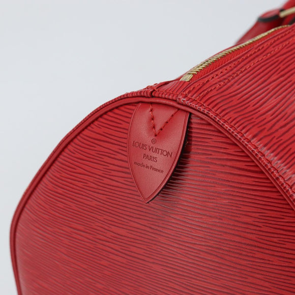 LOUIS VUITTON Epi Keepall 55 Boston Bag Red M42957 LV Auth 155970