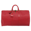 LOUIS VUITTON Epi Keepall 55 Boston Bag Red M42957 LV Auth 155970-13