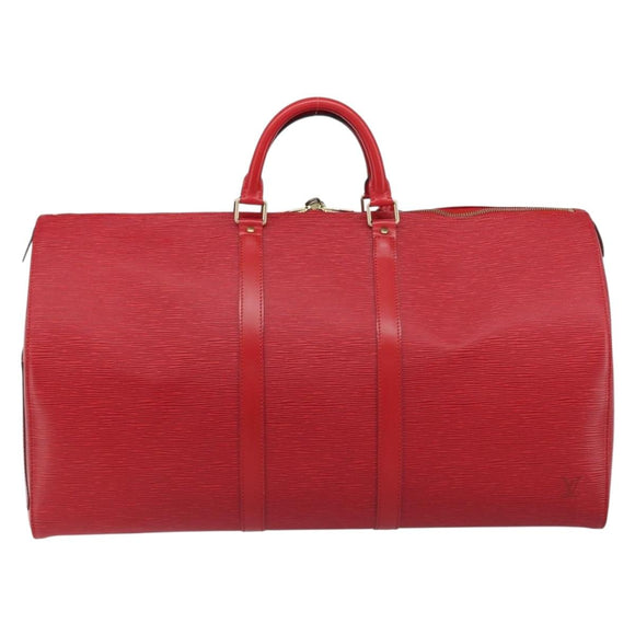 LOUIS VUITTON Epi Keepall 55 Boston Bag Red M42957 LV Auth 155970