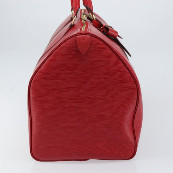 LOUIS VUITTON Epi Keepall 55 Boston Bag Red M42957 LV Auth 155970