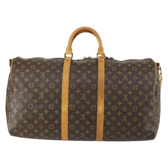 LOUIS VUITTON Monogram Keepall Bandouliere 55 Boston Bag M41414 LV Auth 155996
