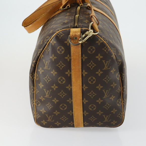 LOUIS VUITTON Monogram Keepall Bandouliere 55 Boston Bag M41414 LV Auth 155996