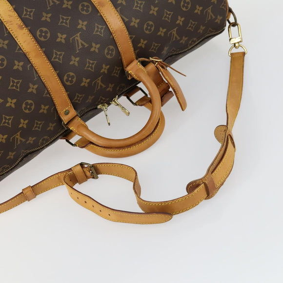 LOUIS VUITTON Monogram Keepall Bandouliere 55 Boston Bag M41414 LV Auth 155996